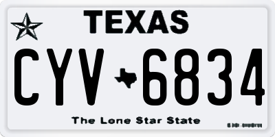 TX license plate CYV6834
