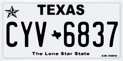 TX license plate CYV6837