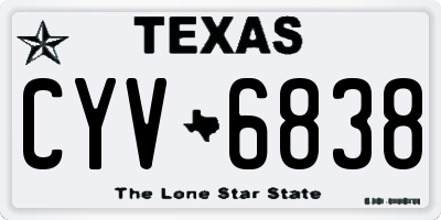TX license plate CYV6838