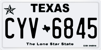 TX license plate CYV6845