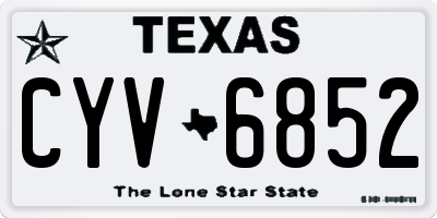 TX license plate CYV6852