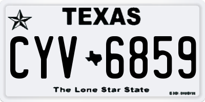 TX license plate CYV6859