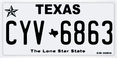 TX license plate CYV6863