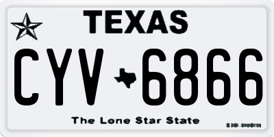 TX license plate CYV6866