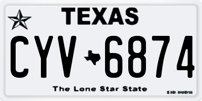 TX license plate CYV6874