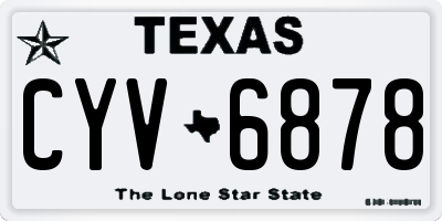 TX license plate CYV6878