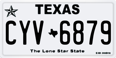 TX license plate CYV6879