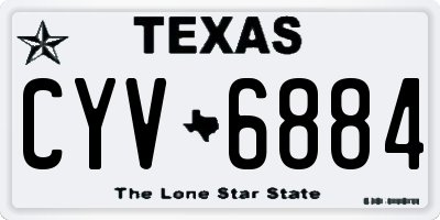 TX license plate CYV6884