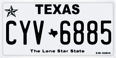 TX license plate CYV6885