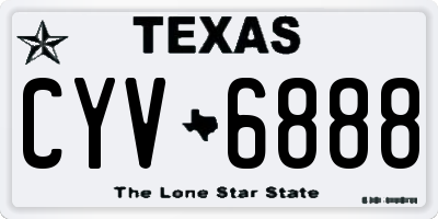 TX license plate CYV6888