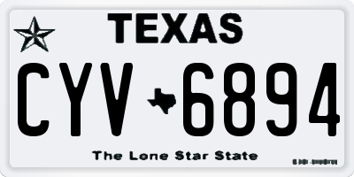 TX license plate CYV6894