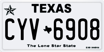 TX license plate CYV6908