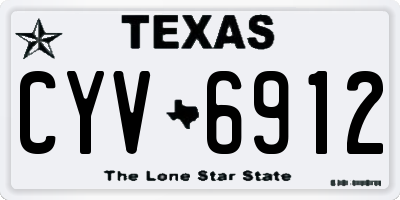 TX license plate CYV6912