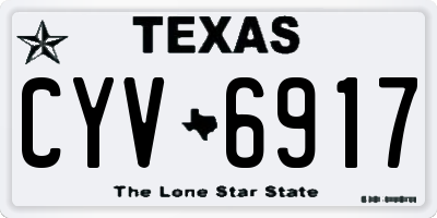 TX license plate CYV6917