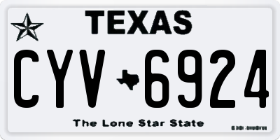 TX license plate CYV6924