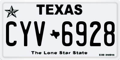 TX license plate CYV6928