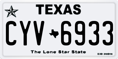 TX license plate CYV6933