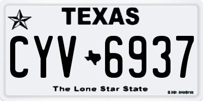 TX license plate CYV6937