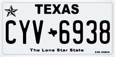 TX license plate CYV6938
