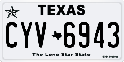 TX license plate CYV6943