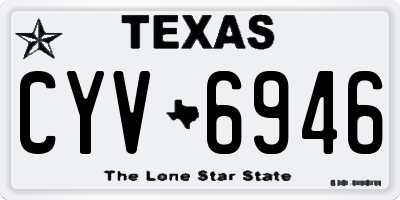 TX license plate CYV6946