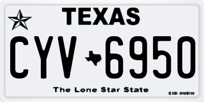 TX license plate CYV6950