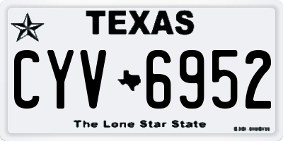 TX license plate CYV6952