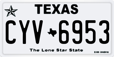 TX license plate CYV6953