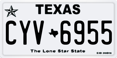 TX license plate CYV6955