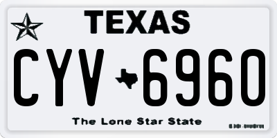 TX license plate CYV6960