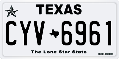 TX license plate CYV6961
