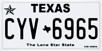 TX license plate CYV6965