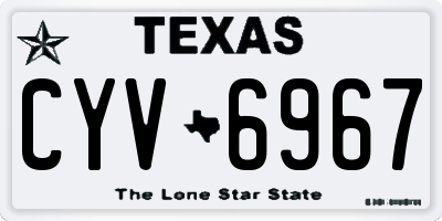 TX license plate CYV6967