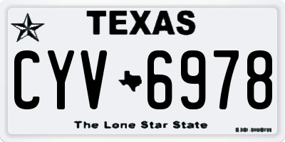 TX license plate CYV6978