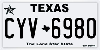 TX license plate CYV6980