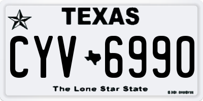 TX license plate CYV6990