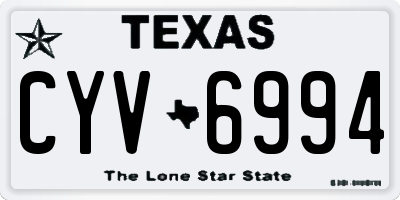 TX license plate CYV6994