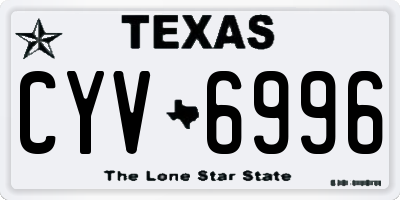 TX license plate CYV6996