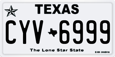 TX license plate CYV6999
