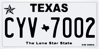TX license plate CYV7002