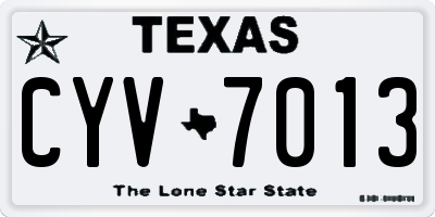 TX license plate CYV7013
