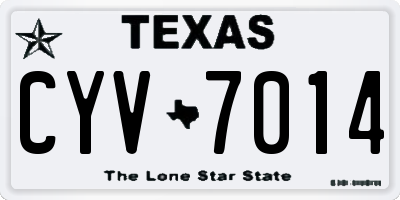 TX license plate CYV7014