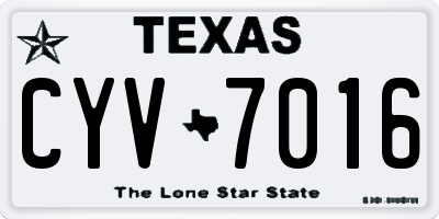 TX license plate CYV7016