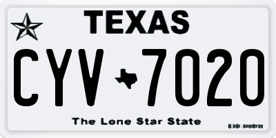 TX license plate CYV7020