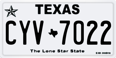 TX license plate CYV7022