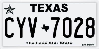 TX license plate CYV7028