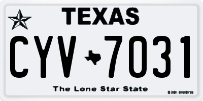 TX license plate CYV7031