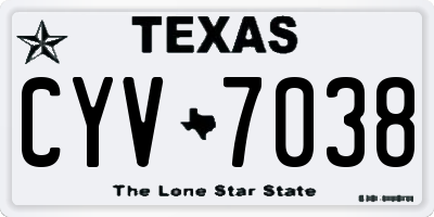TX license plate CYV7038
