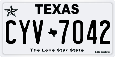 TX license plate CYV7042