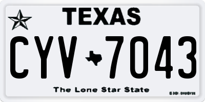 TX license plate CYV7043